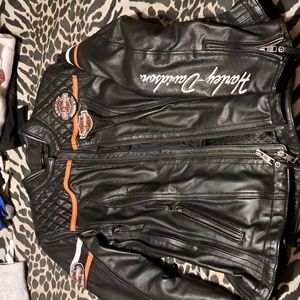 Harley davidson vented womens riding leather jacket